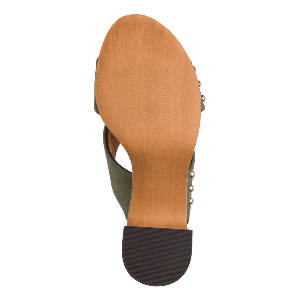 MARCO TOZZI Cross Strap Block Heel Sandal - Olive