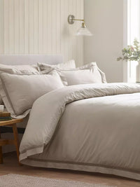 CATHERINE LANSFIELD Classic Lattice Lace Duvet Set - Natural