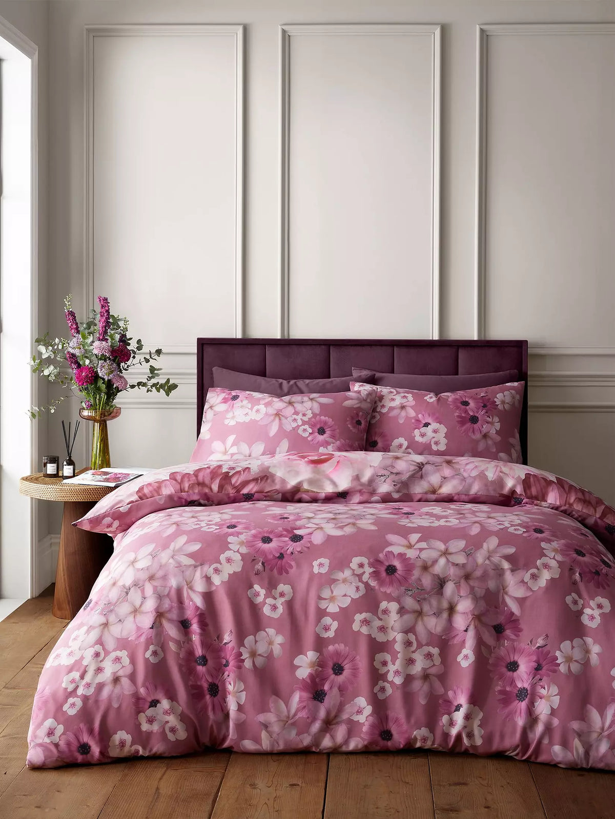 CATHERINE LANSFIELD & RHS Rosemoor Floral Duvet Set - Pink