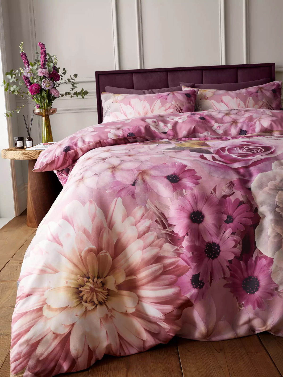 CATHERINE LANSFIELD & RHS Rosemoor Floral Duvet Set - Pink
