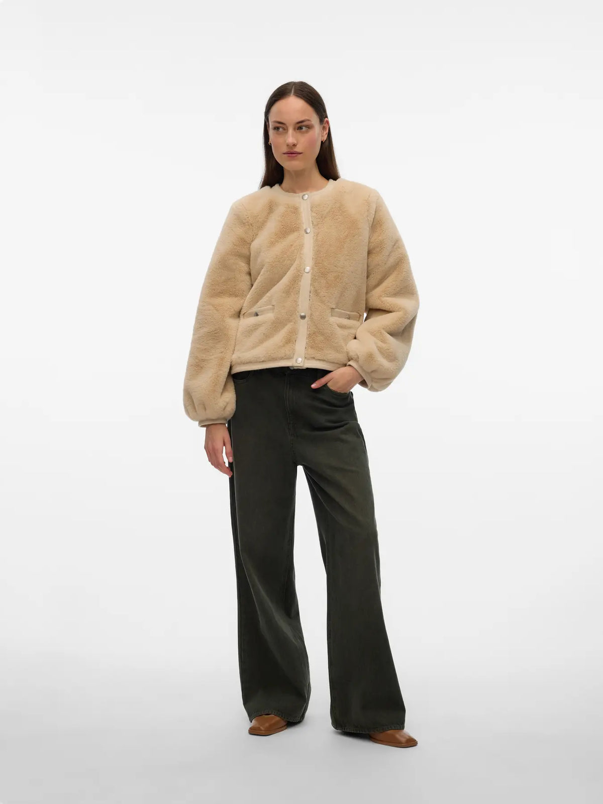 VERO MODA Starlet Short Jacket - Oatmeal