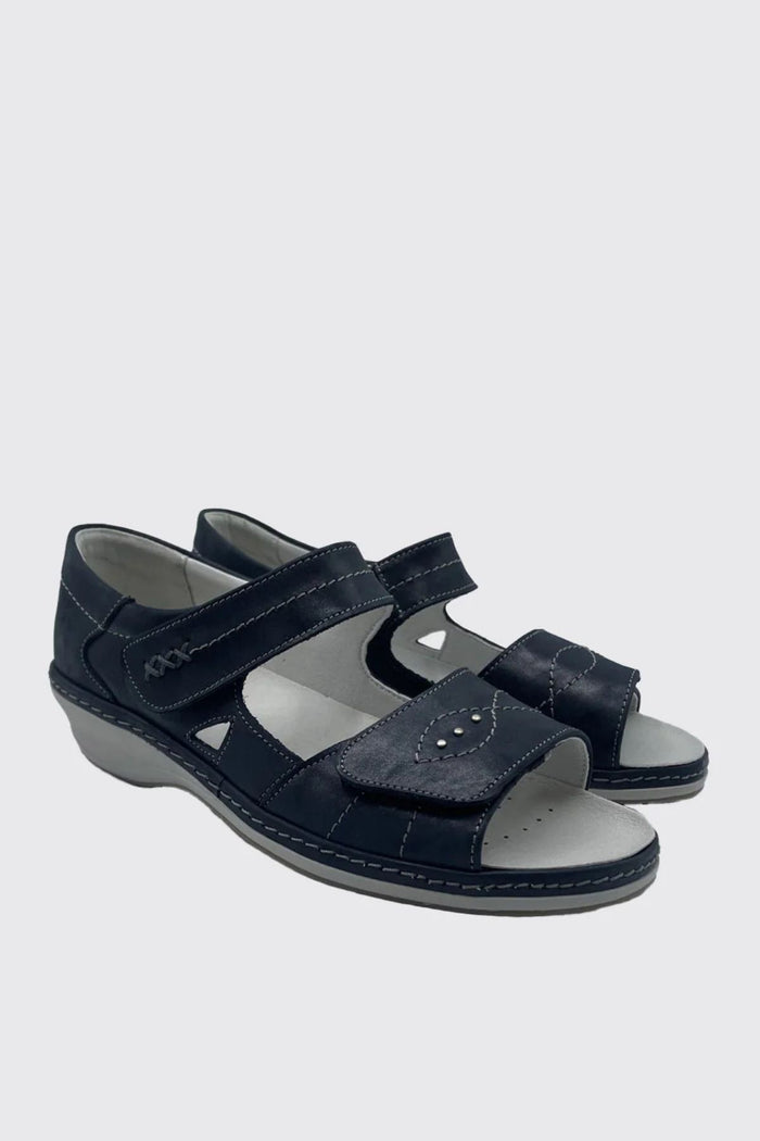 DUBARRY Women's Yolanda Suave Leather Sandal - Navy Blue