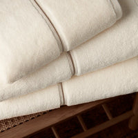 BIANCA : Zero Twist Satin Stitch Cotton Towel - Cream (Available in 3 Sizes)