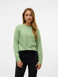 VERO MODA Doffy Round Neck Knitted Pullover - Forest Green