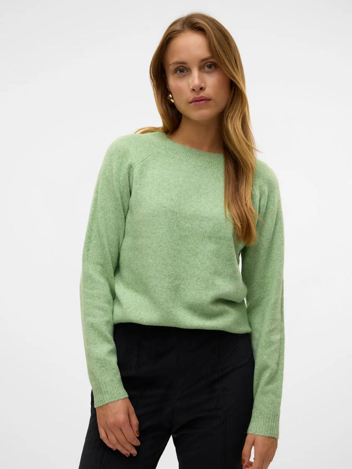 VERO MODA Doffy Round Neck Knitted Pullover - Forest Green
