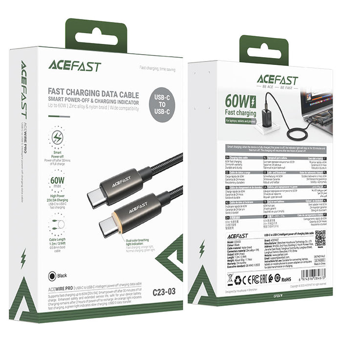 Acefast Charging Data Cable C23-03 USB-C to USB-C 60W