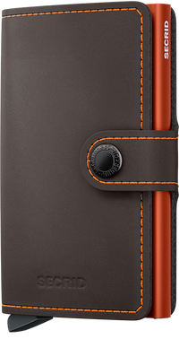 SECRID Men's Wallet - Miniwallet Matte - Brown/Orange