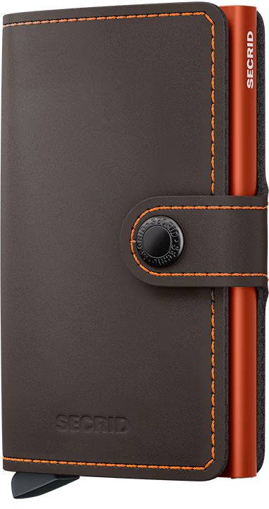 SECRID Men's Wallet - Miniwallet Matte - Brown/Orange