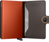 SECRID Men's Wallet - Miniwallet Matte - Brown/Orange