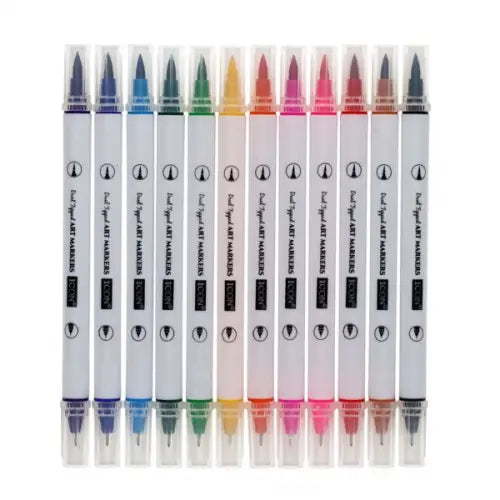 PREMIER STATIONERY Icon Dual Tipped Art Markers - Pack of 12