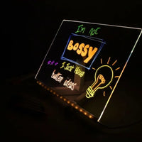 Acrylic LED Notice Board - 20cm x 30cm