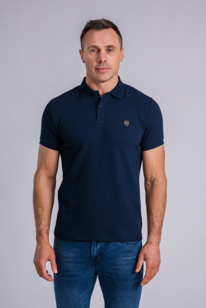 XV KINGS by Tommy Bowe Barrhaven Textured Polo - Admiral Dot