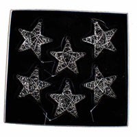 HEAVEN SENDS Set Of 6 Glass Stars Hanging Ornament 4.5cm