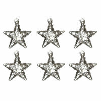HEAVEN SENDS Set Of 6 Glass Stars Hanging Ornament 4.5cm