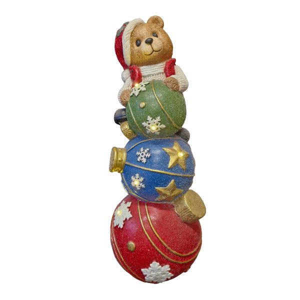 WGP Bear on Bauble Stack LED Tall Christmas Ornament 65cm