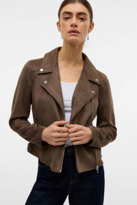 VERO MODA Josie Faux Suede Jacket - Chocolate Chip