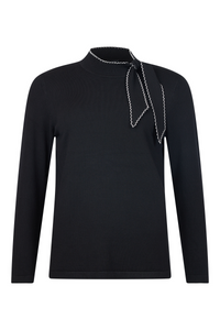 SUNDAY High Tie Neck Jumper - Black
