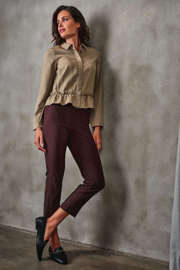ROBELL Bella 09 Straight Fit 7/8 Trouser - Brown