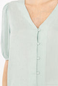 COPE CLOTHING : V - Neck Puff Sleeve Top