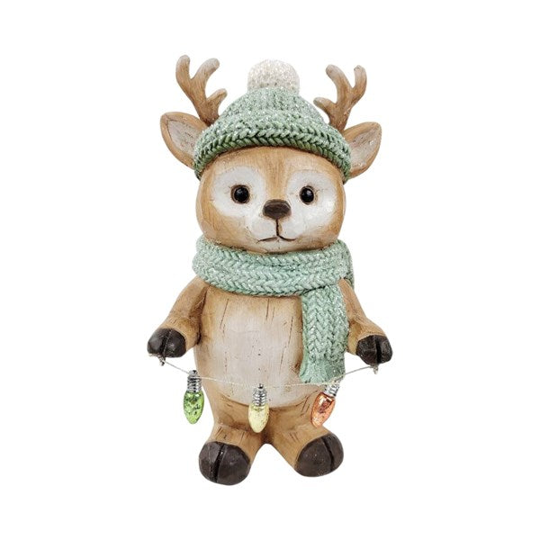 STRAITS Christmas Stag with a String of Lights Figurine 10x19cm