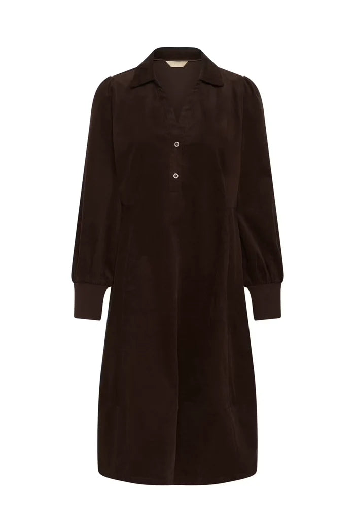 CULTURE Missy Rhaena Corduroy Midi Shirt Dress - Brown