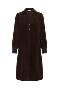CULTURE Missy Rhaena Corduroy Midi Shirt Dress - Brown