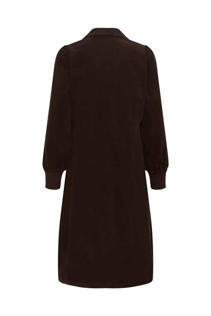 CULTURE Missy Rhaena Corduroy Midi Shirt Dress - Brown