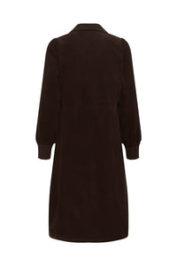 CULTURE Missy Rhaena Corduroy Midi Shirt Dress - Brown