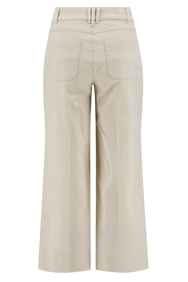 ROBELL Debby Cullotte Style Stretch Denim Trousers - Light Taupe