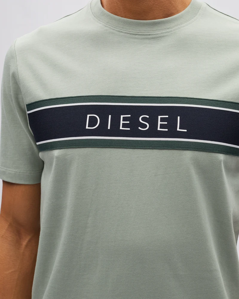 DIESEL Sammy Cotton O-Neck T-Shirt - Tidal Green
