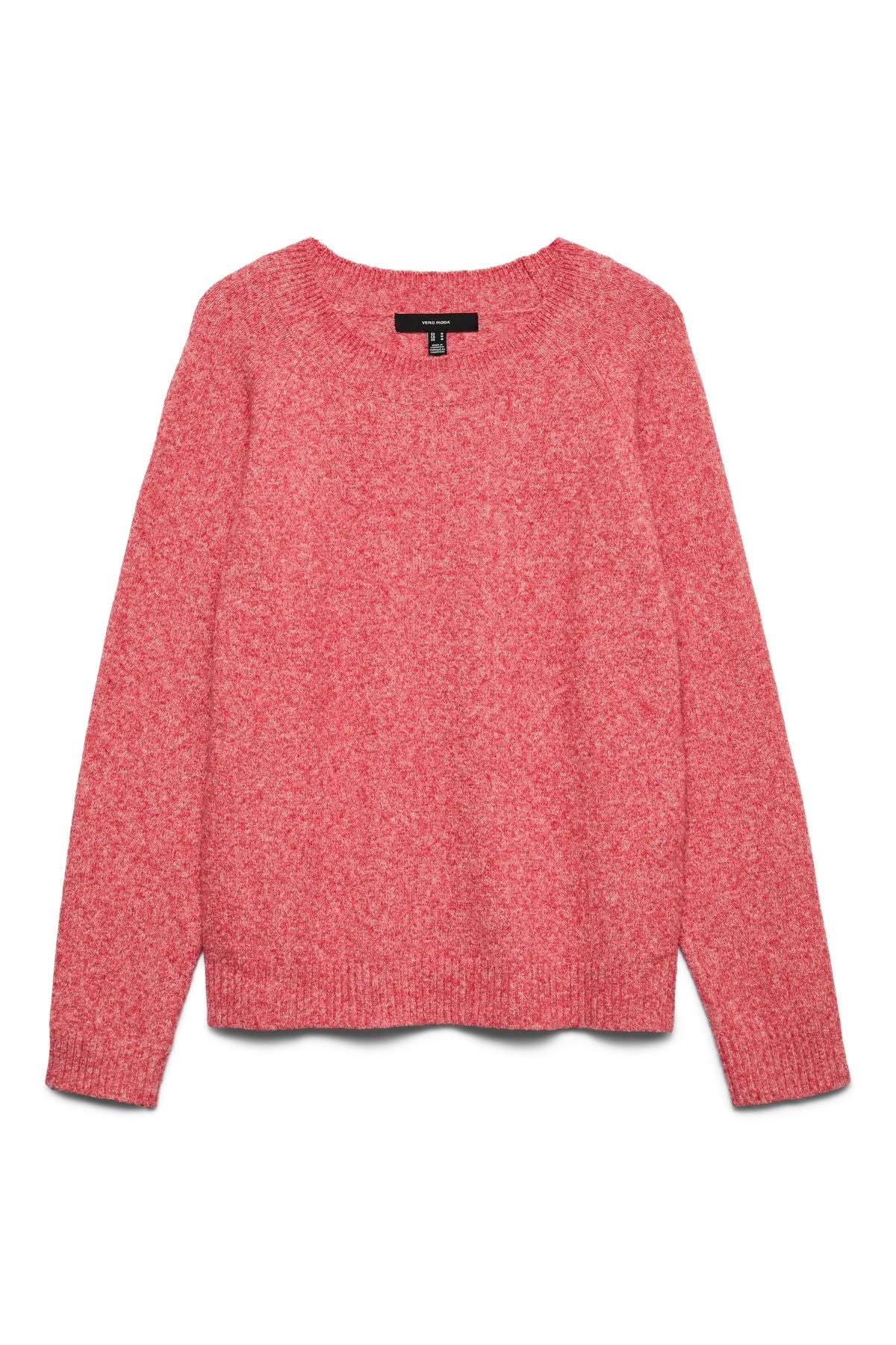 VERO MODA Doffy Round Neck Knitted Pullover - Red