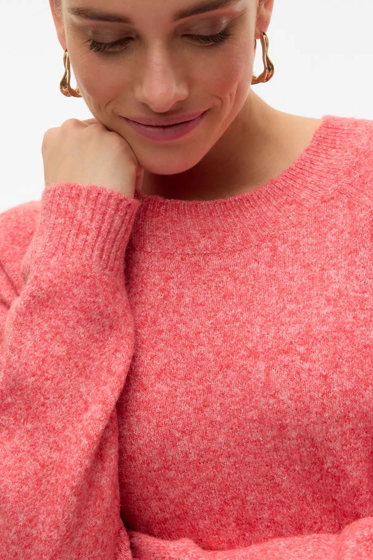 VERO MODA Doffy Round Neck Knitted Pullover - Red