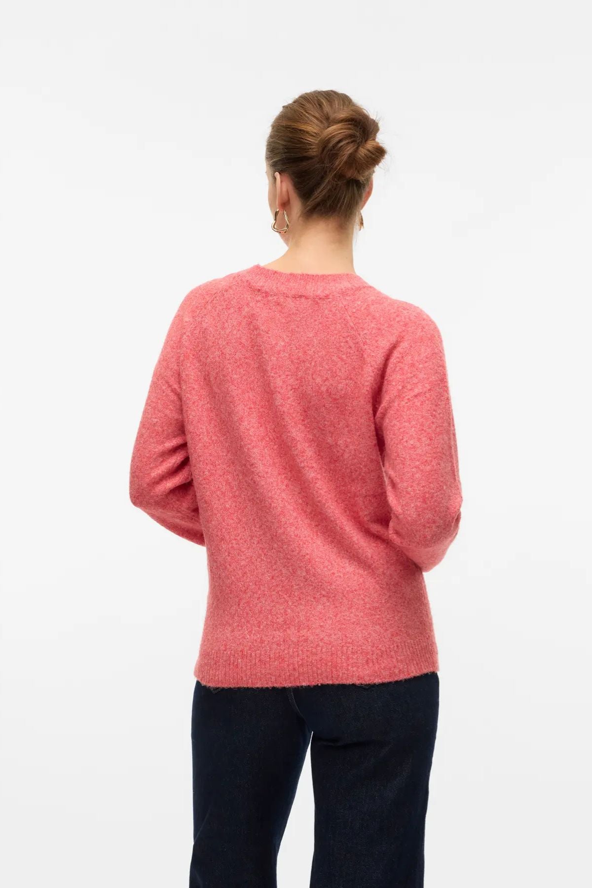 VERO MODA Doffy Round Neck Knitted Pullover - Red