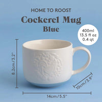 MASON CASH Folk Farmyard Cockerel Mug 400ml - Blue