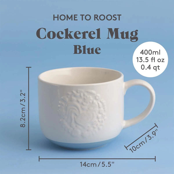 MASON CASH Folk Farmyard Cockerel Mug 400ml - Blue