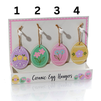 LANGS Easter Ceramic 3D Egg Hanger 9cm - 1Pc