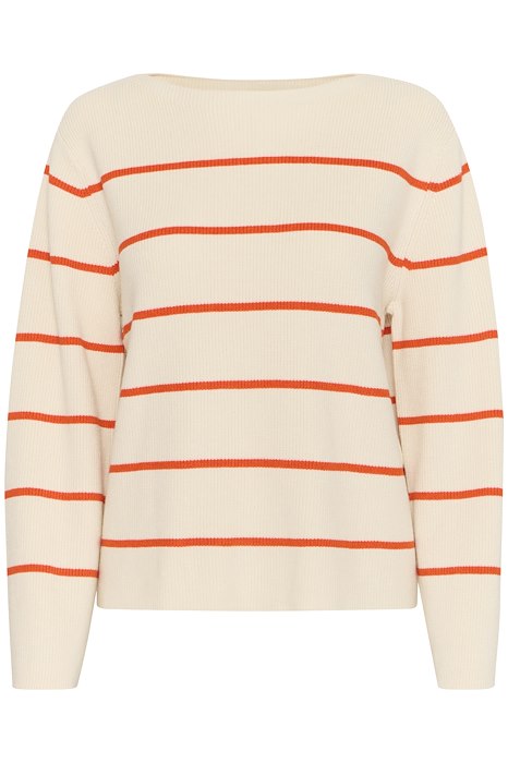 ICHI Boston Striped Pullover - Cream