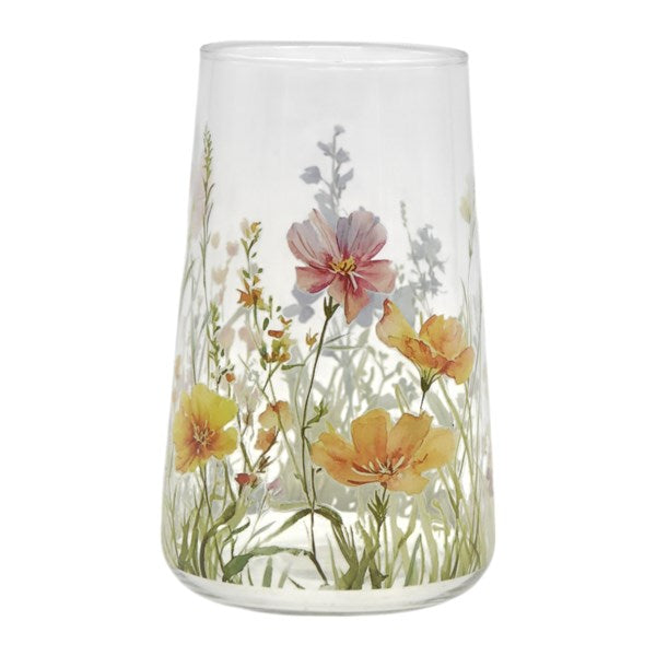 STRAITS Floral Glass Vase 19cm