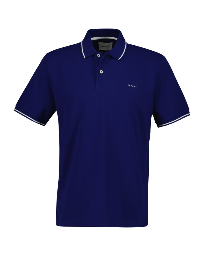 GANT Tipped Piqué Polo Shirt - Rich Navy