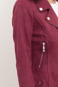 COPE CLOTHING : Suedette Jacket - Burgundy
