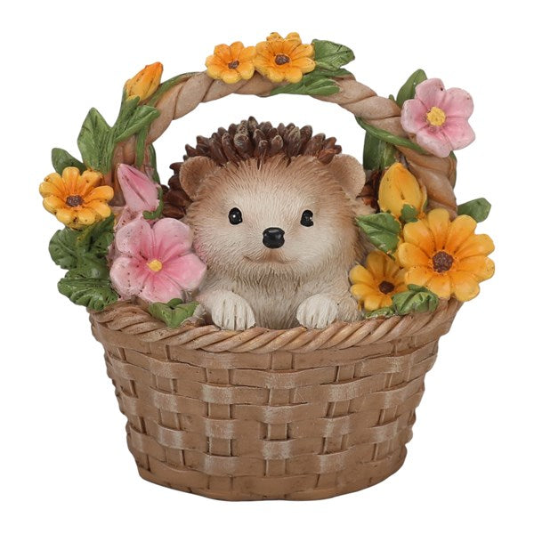 STRAITS Hedgehog In Flower Basket Figurine 9cm