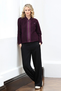 RELAX & RENEW Heidi Fleece Bomber Jacket - Plum