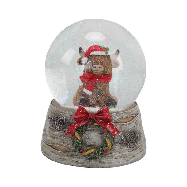 STRAITS Christmas Highland Cow Snow Globe 13cm