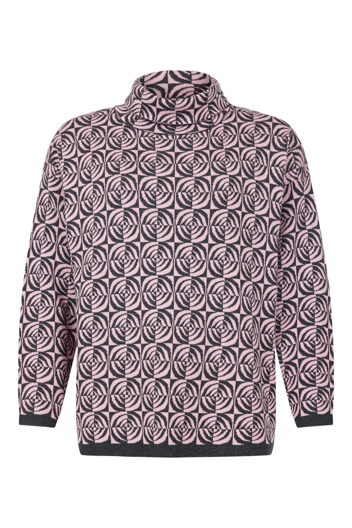 SUNDAY High Neck Patterned Jumper - Pink