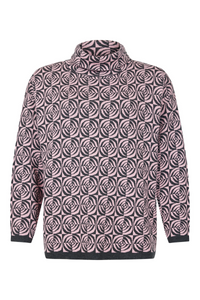 SUNDAY High Neck Patterned Jumper - Pink