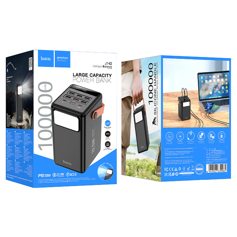 Hoco Power bank “J142 Surpass” 22.5W + PD20W 100000mAh