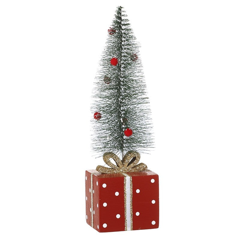 HEAVEN SENDS Large Christmas Tree On Red Gift Ornament 21cm