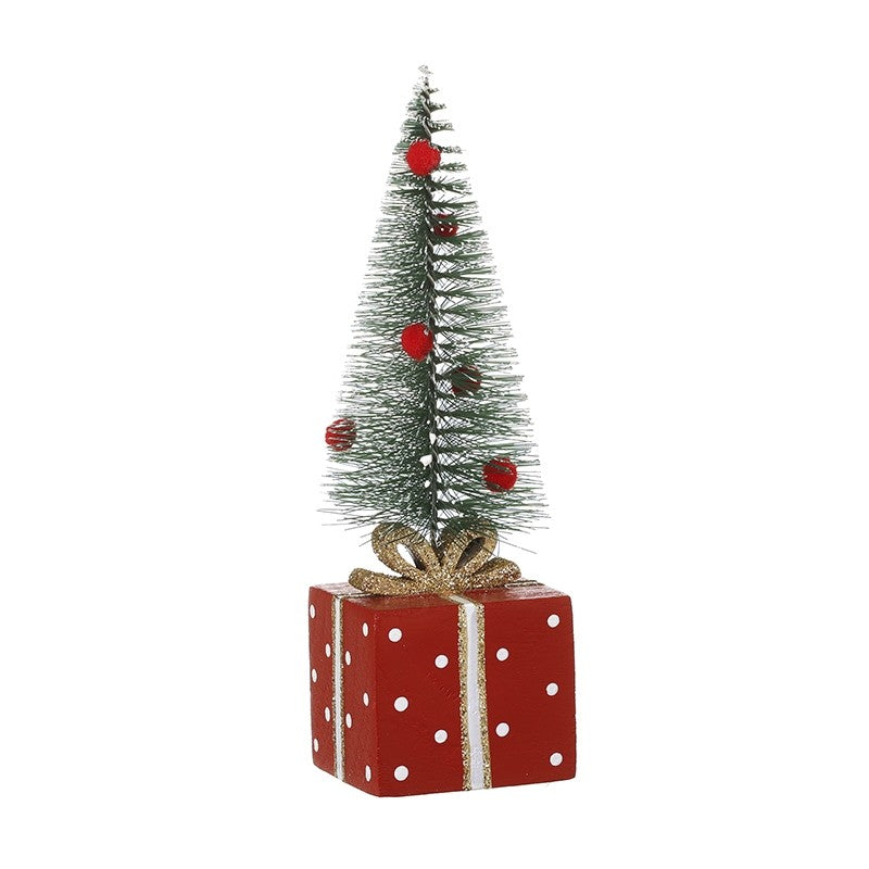 HEAVEN SENDS Small Christmas Tree On Red Gift Ornament 16cm