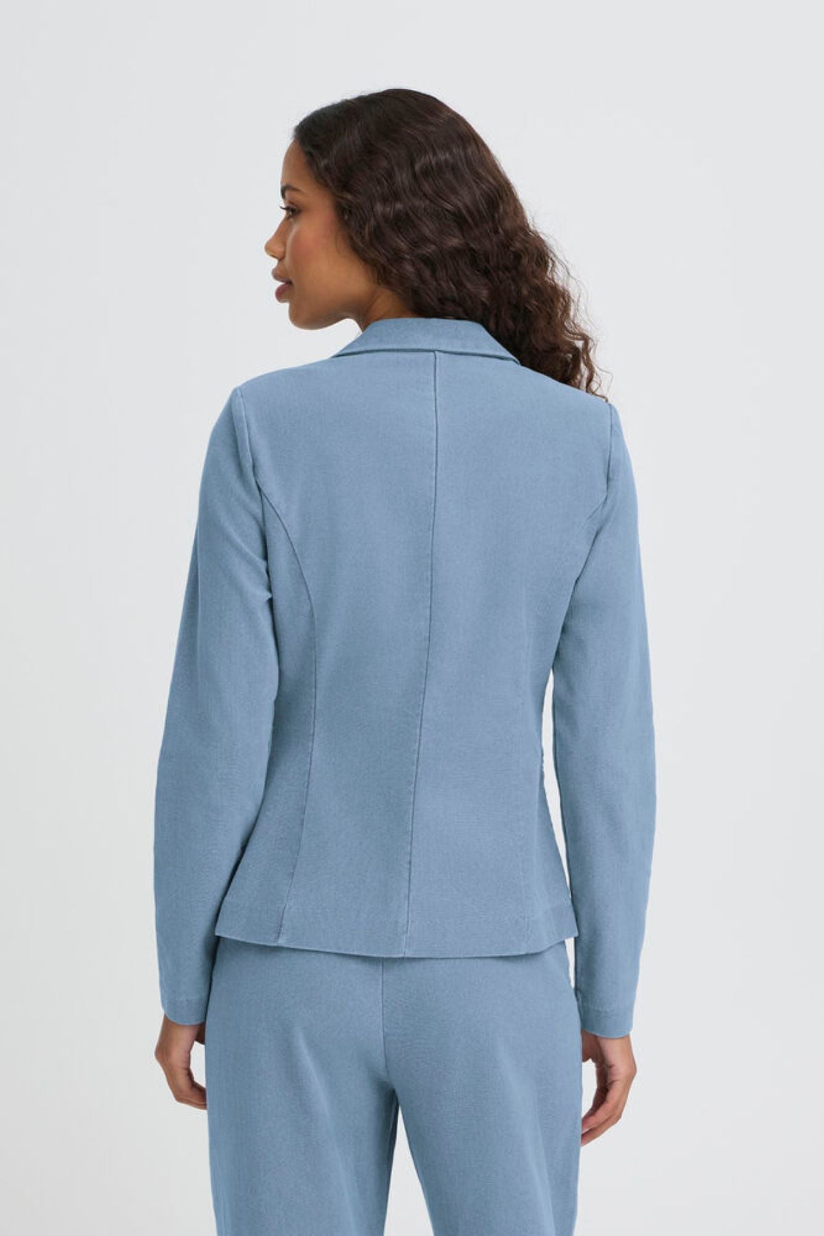 ICHI Kate Denim Blazer - Light Blue