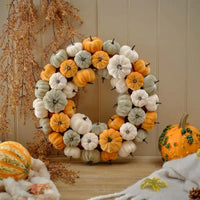LANGS Harvest Pumpkin Velvet Wreath 45cm